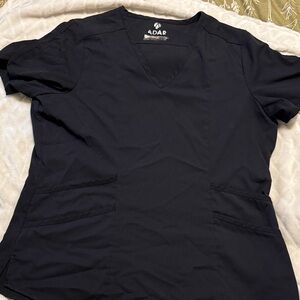 Adar Women's Black V-Neck Scrub Top